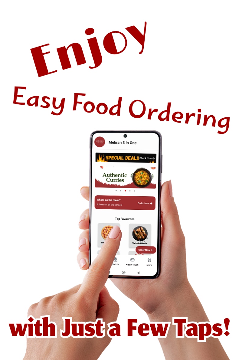 Mehran 3 in One Glasgow app mockup